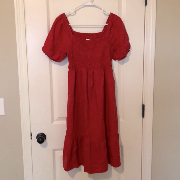 SOLD!! Isabel Maternity Smocked Square Neck Maternity Dress - Picture 4 of 7